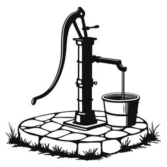 Old water pump silhouette