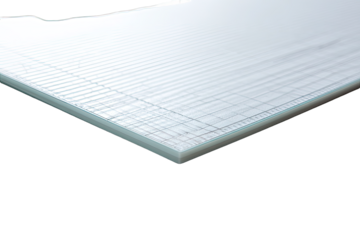 Close-up of a sheet of translucent material with a grid pattern