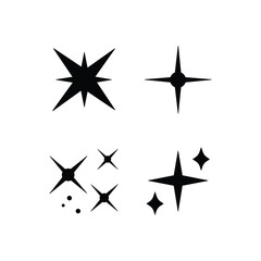 Fototapeta premium Hand drawn sparkling stars collection 