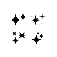 Hand drawn sparkling stars collection
