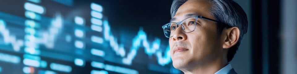 Fototapeta premium Middle-aged Asian software tester assessing user interfaces with focus and professionalism in an office environment