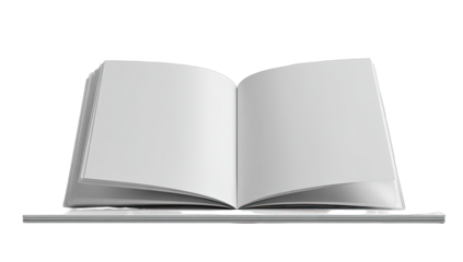Open book, blank pages, illustration