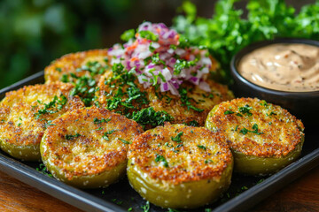 Plate of baked stuffed jalapenos.