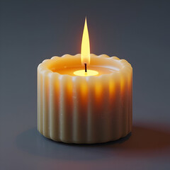 Lit Candle with Soft Glow in Dark Background