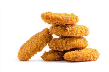 a pile of fried chicken sitting on top of each other