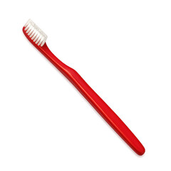 Red toothbrush isolated on black background