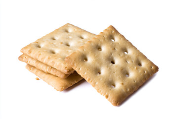 a couple of crackers sitting on top of a white surface
