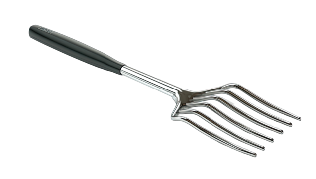 A kitchen utensil, likely a fish scaler