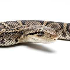 Fototapeta premium Close up of a snake with detailed scales on white background