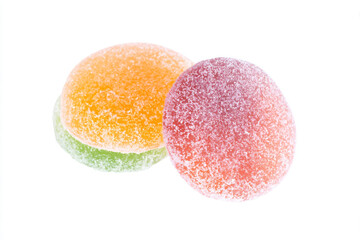 two colorful candies sitting on top of each other