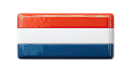 Dutch flag, glossy rectangular emblem