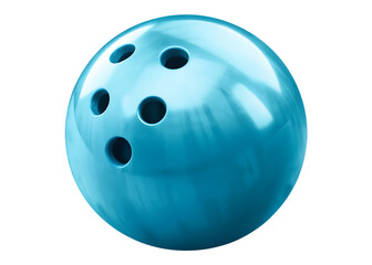 Blue bowling ball isolated on a transparent background