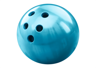 Blue bowling ball isolated on a transparent background