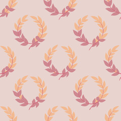 Elegant faded floral wreaths seamless repeating pattern design