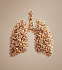 Popcorn lungs a creative representation of respiratory health art installation indoor gallery conceptual perspective