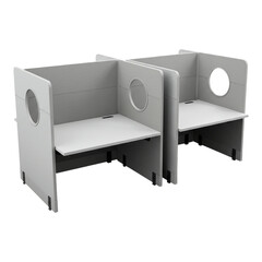 Two cardboard pet houses with round openings isolated on transparent background