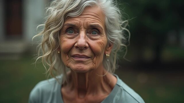 Young woman aging rapidly to an old senior woman in a timelapse transformation, representing the natural cycle of life, lifespan and biological clock