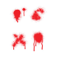 Hand painted spray lines and drips set