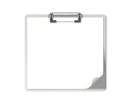 Clipboard with blank paper isolated on a transparent background