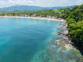 Beautiful beach with clear, calm waters in the small paradise town of Lo de Marcos, Riviera...