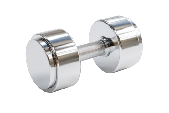 Chrome dumbbell, 3D render