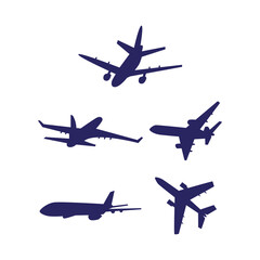 Flat design airplane silhouette illustration

