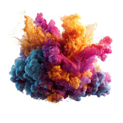 Vibrant explosion of colorful powder on black background. Dynamic abstract, vivid art