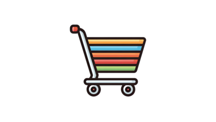 Colorful shopping cart icon