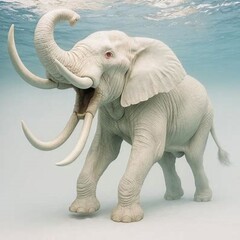 Obraz premium Albino elephant under the water