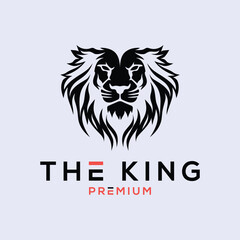 Gradient lion with crown logo template
