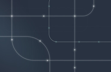 Blue glowing fiber optic lines streaming into multiple points