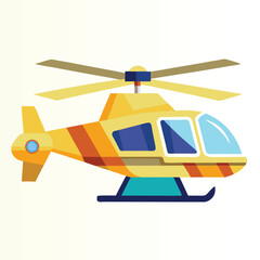 helicopter color vector art illustration.