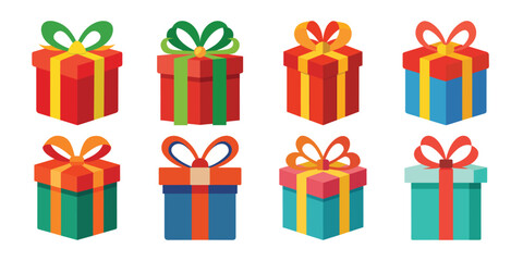 Fototapeta premium Colorful Gift Boxes Vector Illustration for Celebrations and Special Occasions