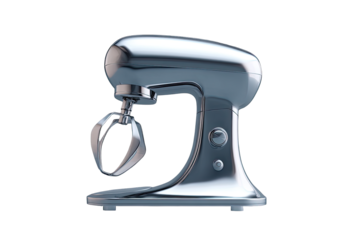 Shiny silver stand mixer