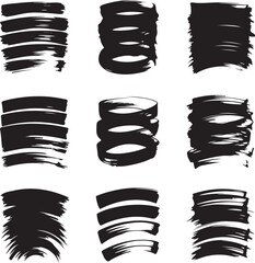 Abstract Paint Brush Stroke Set Artistic Ink Brush Vector Pack for Modern Graphic Projects