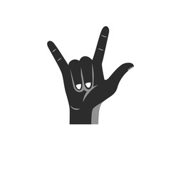 Rock Hand Sign Gesture Vector Silhouette Music Symbol Illustration