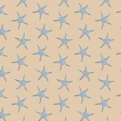 Cute Starfish seamless vector pattern