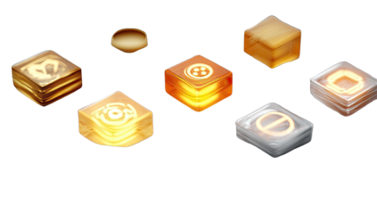 Abstract graphic of glowing cubes