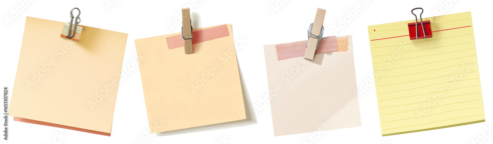 Poster png colorful sticky notes arranged, element set on transparent background