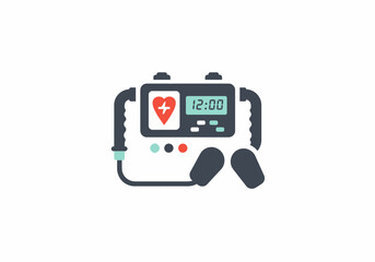 Portable Automated External Defibrillator AED Device Illustration.