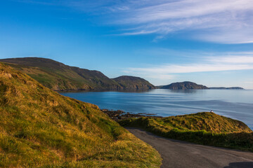 This serene coastal photograph captures the peaceful beauty of Niarbyl, one of the Isle of Man’s most iconic and unspoiled locations.