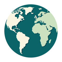 globe on white background