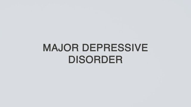 Major Depressive Disorder word diagnosed with a stethoscope held in hand on a white background, illustrating mental health evaluation, medical assessment, healthcare concept, and patient awareness