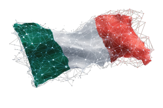 Abstract Italian flag, digital art