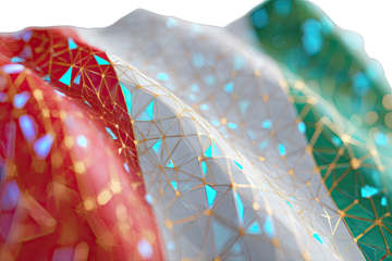 Abstract flag design with polygonal mesh