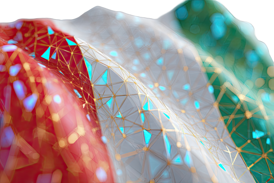 Abstract flag design with polygonal mesh