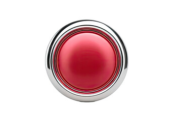 Red button with chrome ring