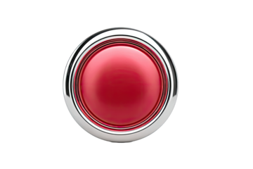 Red button with chrome ring