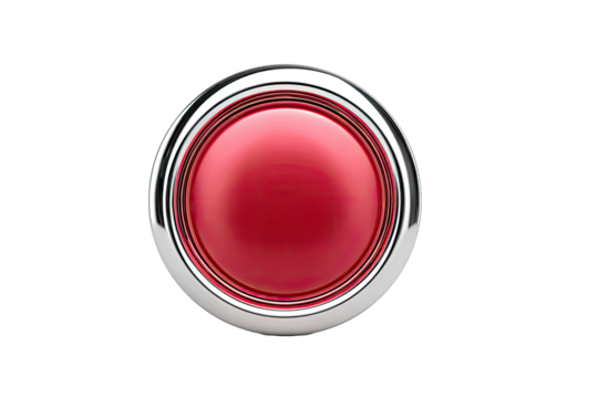 Red button with chrome ring