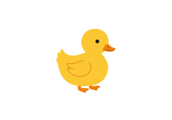 Adorable Yellow Duckling Cartoon Illustration.